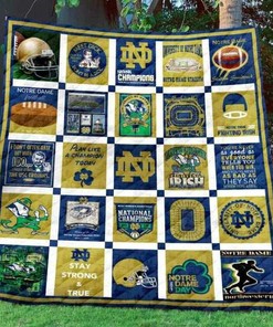 Champions Ncaa Notre Dame Fighting Irish Collection Combined Quilt Blanket Bedding Set