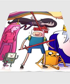 Character Adventure Time Sherpa Fleece Blanket Gifts for Family, for Couple