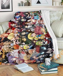 Character Anime Sherpa Fleece Blanket Gifts for Family, for Couple