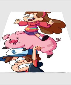 Character Gravity Falls Sherpa Fleece Blanket Gifts for Family, for Couple