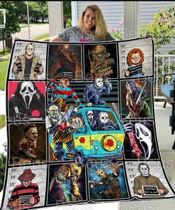 Character Horror Movie Driver Car Halloween Horror Scary Movie Quilt Blanket Bedding Set