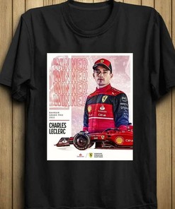 Charles Leclerc Wins 2022 Bahrain Grand Prix Black T-Shirt