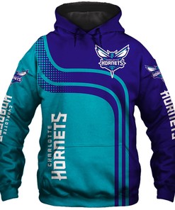Charlotte Hornets Hoodie 3D Zip Hoodie for Fans