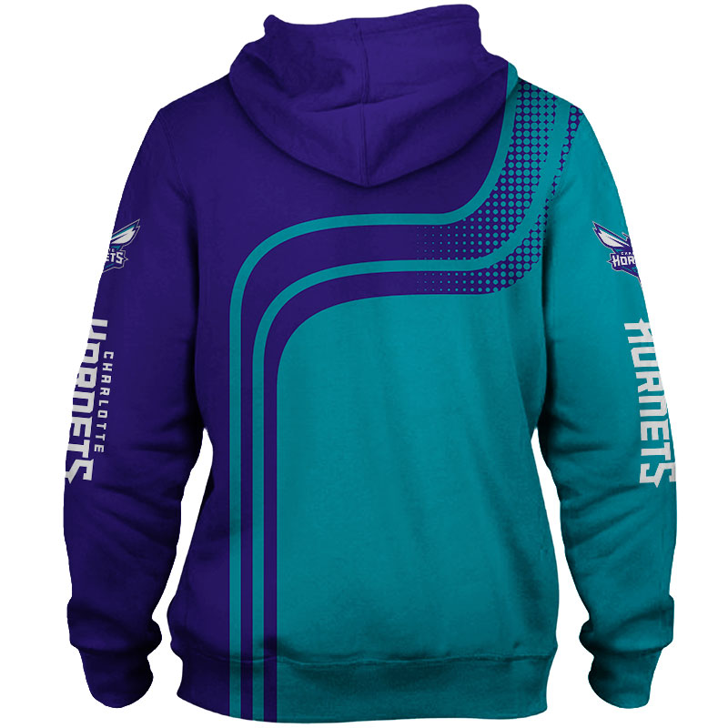 Charlotte Hornets Hoodie 3D Zip Hoodie for Fans - Image 3