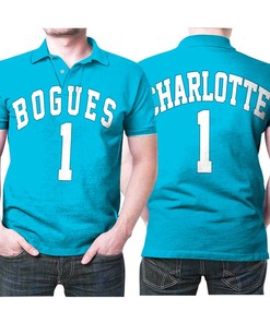 Charlotte Hornets Muggsy Bogues 1 Nba Great Player Nba Basketball Hardwood Classics Teal 2019 Jersey Style Gift For Hornets Fans Polo Shirt