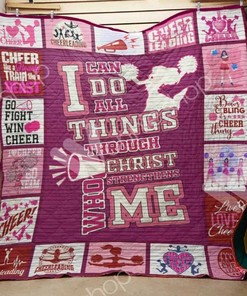 Cheerleading I Can Do All Things Through Christ Who Strengthens Me Quilt Blanket Bedding Set