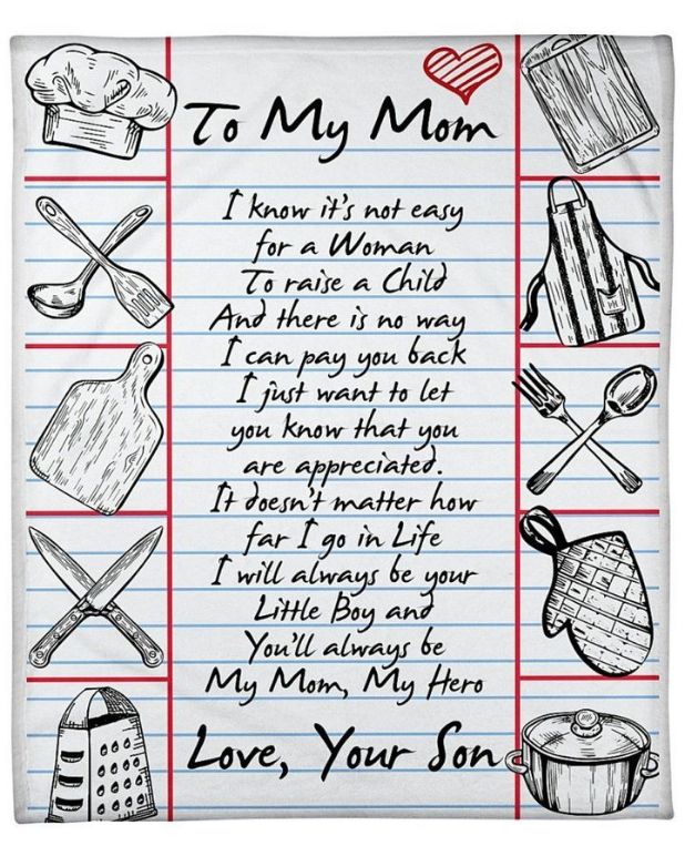 Chef's Mom I Will Always Be Your Little Boy Blanket For Mom From Son Birthday