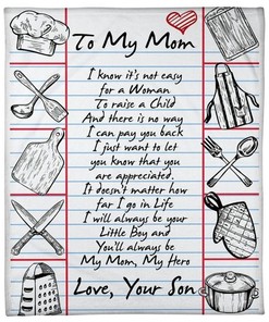 Chef's Mom I Will Always Be Your Little Boy Blanket For Mom From Son Birthday
