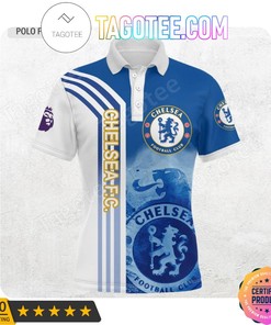 Chelsea FC Blue White Polo Shirt V4
