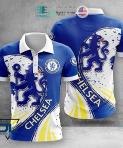 Chelsea FC Blue White Polo Shirt V5