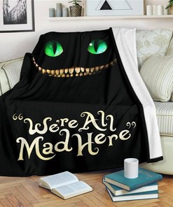 Cheshire Cat Alice In Wonderland Sherpa Fleece Blanket Gifts for Family, for Couple
