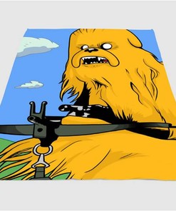 Chewbacca Adventure Time Star Wars Sherpa Fleece Blanket Gifts for Family, for Couple