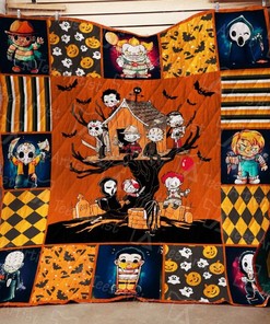 Chibi Horror Halloween Fanart Quilt Blanket Bedding Set