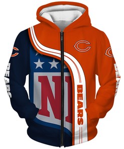 Chicago Bears 3D Hoodie Pullover Zip Hoodie Nfl for Fans
