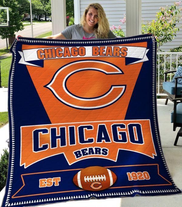 Chicago Bears Combine Quilt Blanket Bedding Set