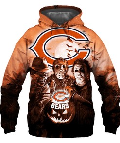 Chicago Bears Hoodie 3D Halloween Horror Night Gift for Fans