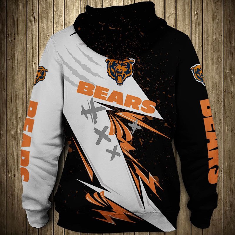 Chicago Bears Hoodie 3D Zip Hoodie Thunder Graphic Gifts for Fans - Image 2