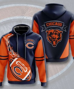 Chicago Bears Hoodie Flame Balls Graphic Gift for Fans