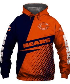 Chicago Bears Hoodie Longsleve Zip Hoodie for Fan