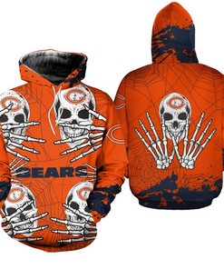 Chicago Bears Hoodie Skull for Halloween Graphic