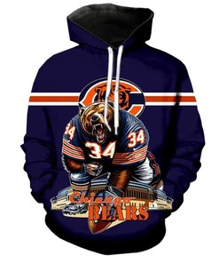 Chicago Bears Hoodie Ultra-Cool Design Zip Hoodie Pullover Nfl