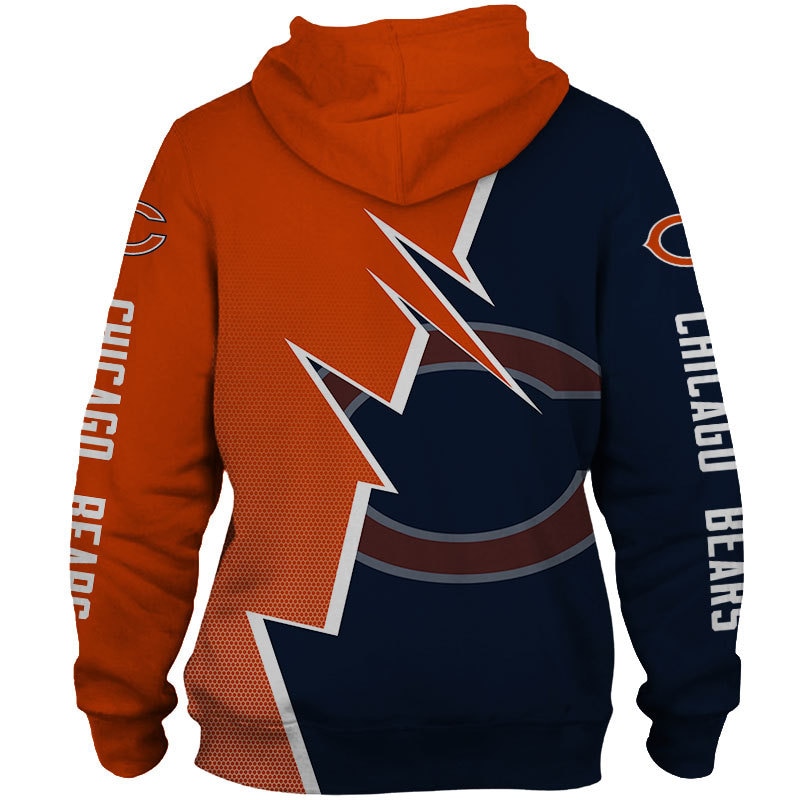 Chicago Bears Hoodie Zigzag Graphic Zip Hoodie Gift for Fans - Image 2