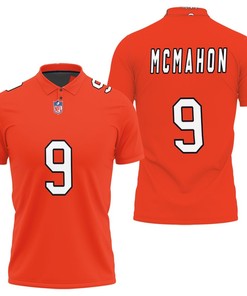 Chicago Bears Jim Mcmahon #9 Nfl Great Player American Football Team Custom Game Orange Polo Shirt