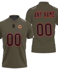 Chicago Bears Nfl Salute To Service Retired Player Limited Olive Jersey Style Custom 3D All Over Print Polo Shirt