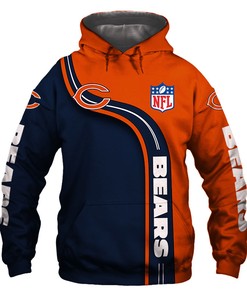 Chicago Bears Zip Hoodie 3D Cute Zip Hoodie Pullover Gift for Fans