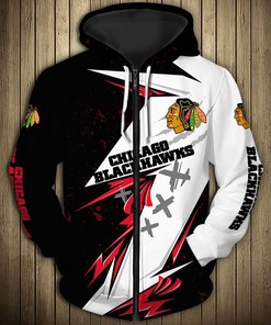 Chicago Blackhawks Hoodie 3D Thunder Design Pullover Nhl