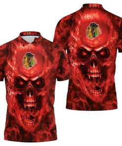 Chicago Blackhawks Nhl Fans Skull Polo Shirt All Over Print Shirt 3d T-shirt