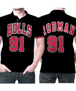 Chicago Bulls Dennis Rodman 91 Nba Mitchell Ness Hardwood Classics Swingman Black 2019 Jersey Style Gift For Bulls Fans Polo Shirt