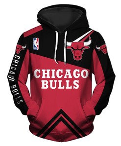 Chicago Bulls Hoodie 3D Zip Hoodie for Fans