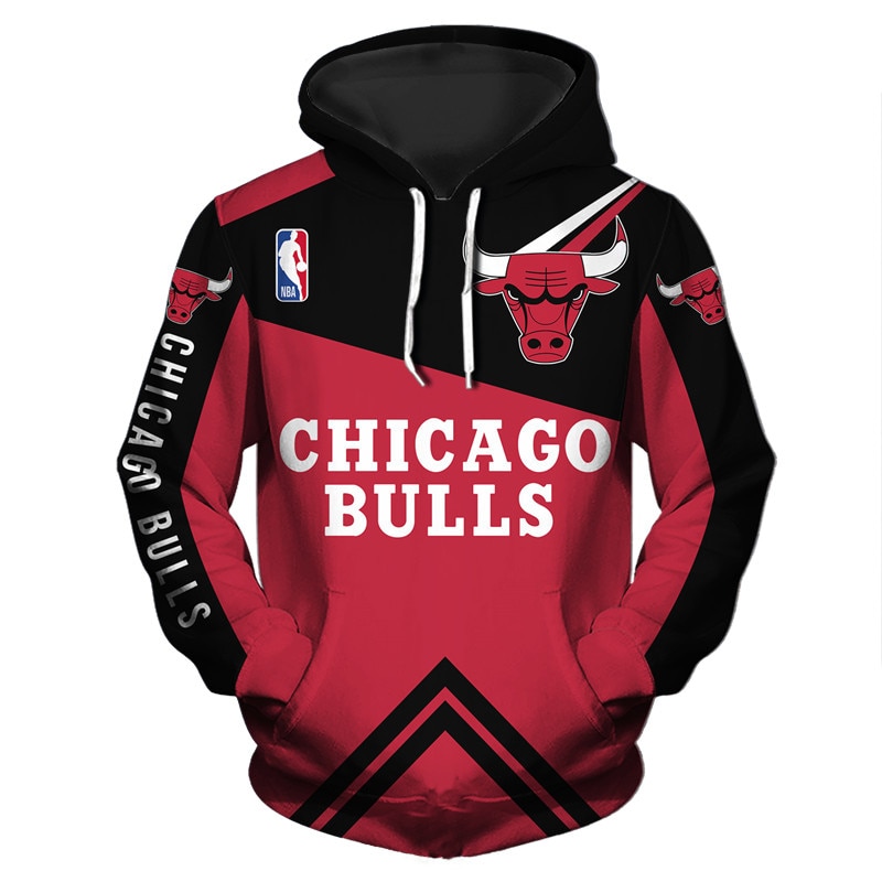 Chicago Bulls Hoodie 3D Zip Hoodie for Fans
