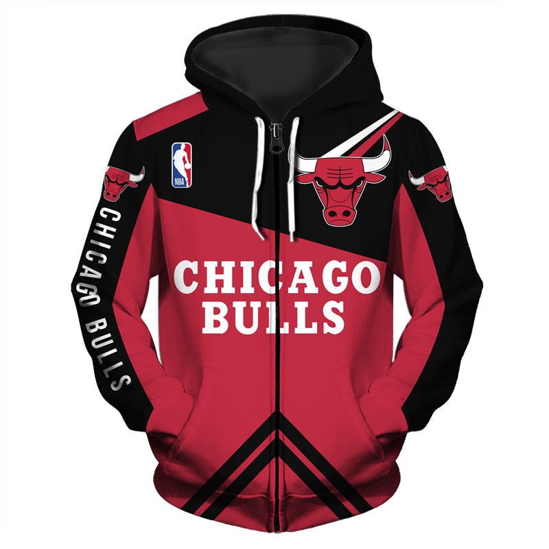 Chicago Bulls Hoodie 3D Zip Hoodie for Fans - Image 3
