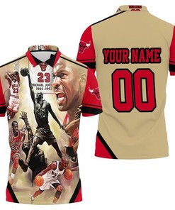 Chicago Bulls Michael Jordan Legend 23 Slam Dunk Personalized 3D All Over Print Polo Shirt