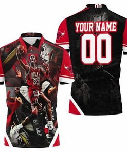 Chicago Bulls Michael Jordan Legendary Slam Dunk Personalized 3D All Over Print Polo Shirt