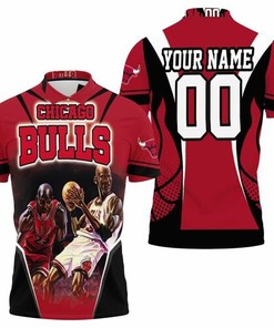 Chicago Bulls Michael Jordan Legends Red Black Personalized 3D All Over Print Polo Shirt