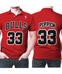 Chicago Bulls Scottie Pippen #33 Nba Great Player Throwback Red Jersey Style Gift For Bulls Fans Polo Shirt All Over Print Shirt 3d T-shirt