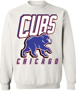 Chicago Cubs  Baby Bear  Retro Mlb Crewneck Sweatshirt