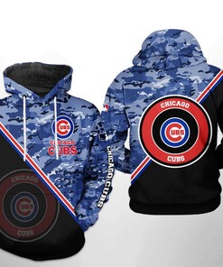 Chicago Cubs MLB Camo Team 3D Hoodie