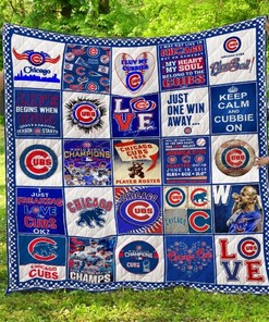 Chicago Cubs Quilt Blanket Bedding Set Fan Gift