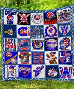 Chicago Cubs Quilt Blanket Bedding Set for Home Décor
