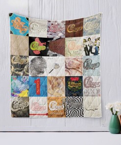 Chicago Typography Designs Quilt Blanket Bedding Set