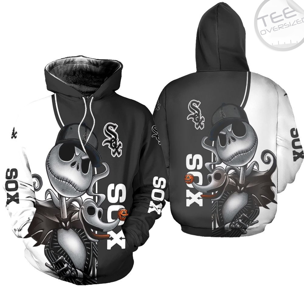 Chicago White Sox Jack Skellington And Zero 3D Hoodie