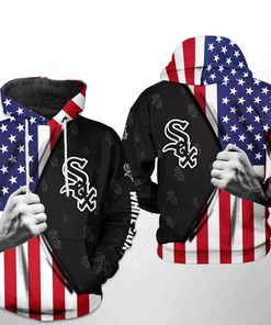 Chicago White Sox MLB US Flag 3D Hoodie