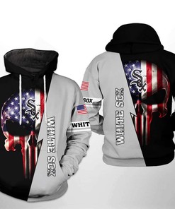 Chicago White Sox MLB US Flag Skull 3D Hoodie