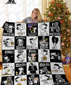 Chicago White Sox Snoopy Rise With Us Quilt Blanket Bedding Set