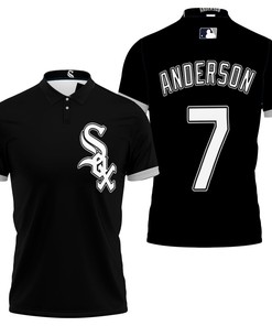 Chicago White Sox Tim Anderson 7 2020 Mlb Team Black Jersey Inspired Style 3D All Over Print Polo Shirt
