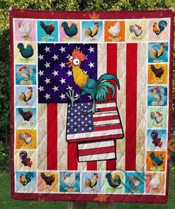 Chicken American Quilt Blanket Bedding Set